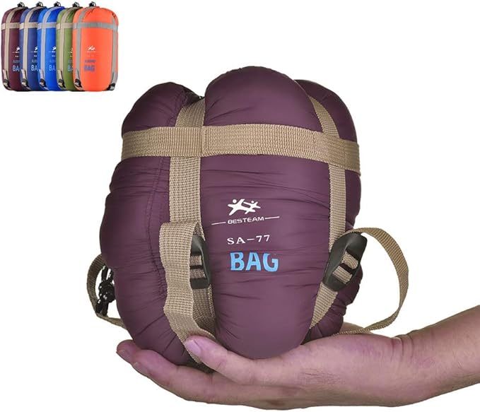 Warm Weather Sleeping Bag - Portable Waterproof Compact Lightweight, Packable for Kids, Teens Adults Camping Backpacking Hiking, Spring Summer Fall