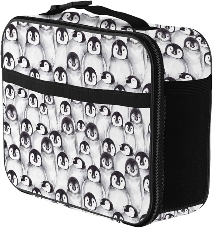 Penguin Lunch Bag Reusable Insulated Lunch Box Keep Food Cooler Thermal Lunch Tote for Women Men