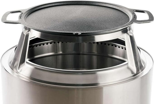 Solo Stove Yukon Griddle + Hub, Cast Iron Cookware with Stainless steel Hub for 8” Elevation, Addition to Yukon fire pit, Weight: 21 lbs, Cooking surface diameter: 17.75"