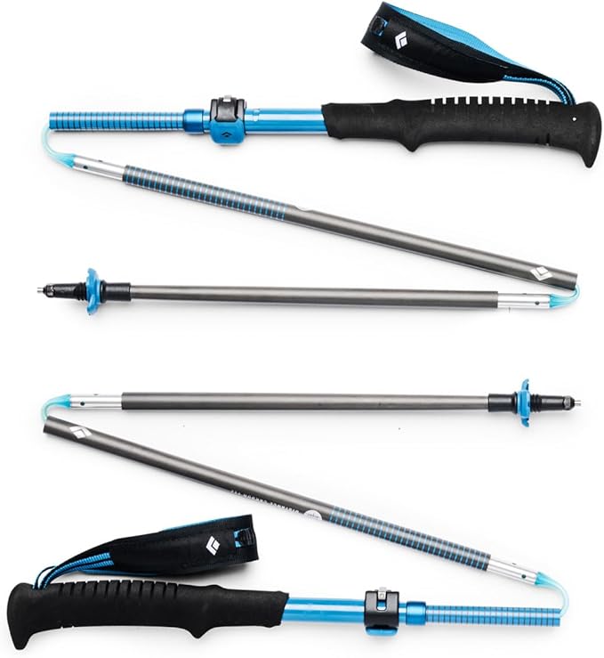 Black Diamond Distance Carbon FLZ Trekking and Running Poles, Pair of Foldable, Ultra Lightweight, Adjustable Length Carbon Fiber Hiking Poles