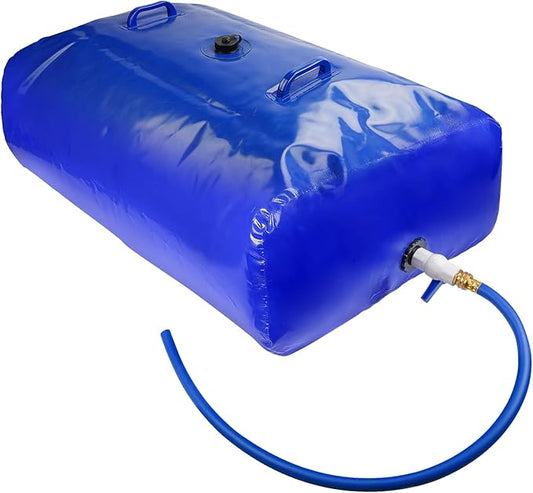 TooTaci 110L/ 29Gal Water Storage Bladder, Portable Water Tank with 3/4" Adapters and Hose, Foldable Water Storage Bag for Drought Resistance, Garden Watering, Emergency Water Storage Containers