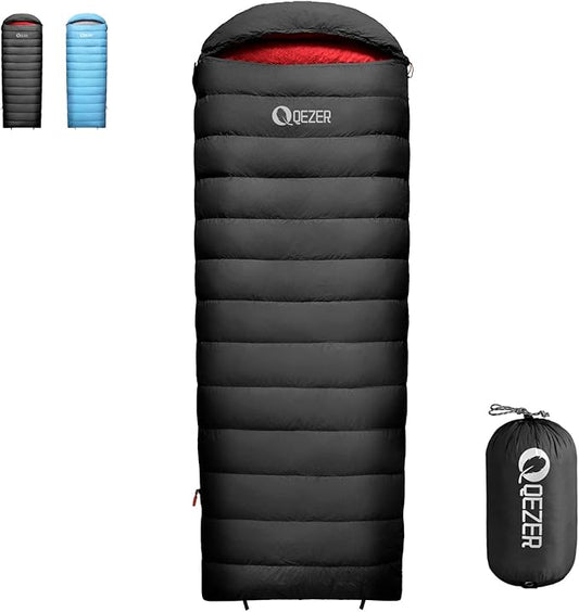 Down Sleeping Bag for Adults, 600 Fill Power, Ultralight & Compact with Compression Sack for Backpacking, Camping, Hiking