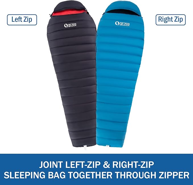 Ultralight Down Sleeping Bag for Adults with 600 Fill Power, Compact Sleeping Bag with Compression Sack for Backpacking, Hiking and Camping