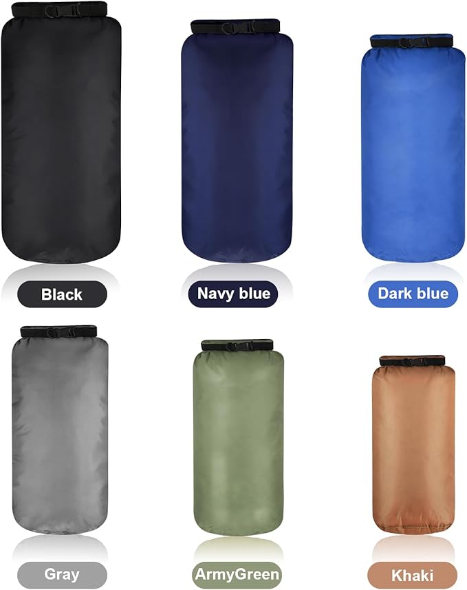 Shappy 6 Pcs Waterproof Dry Bag Set 6 Size Lightweight Sack and Long Adjustable Shoulder Strap 20/15/10/8/5/3l Outdoor Keep Gear Stuff Sack for Backpacking Boating Hiking Camping