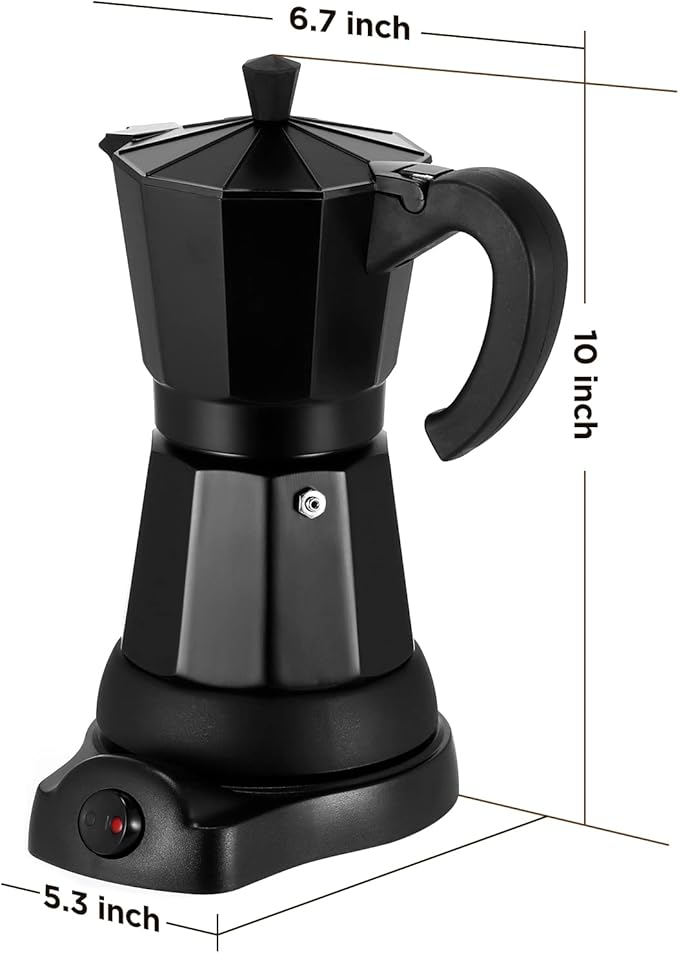 SHANGSKY Coffee Pot Electric Moka Pot 6 Cup, Espresso Coffee Maker Cafeteras Electricas Italian Coffee Maker Espresso Makers Portable Aluminum Electric Mocha Pot, Coffee Machine Moka Maker