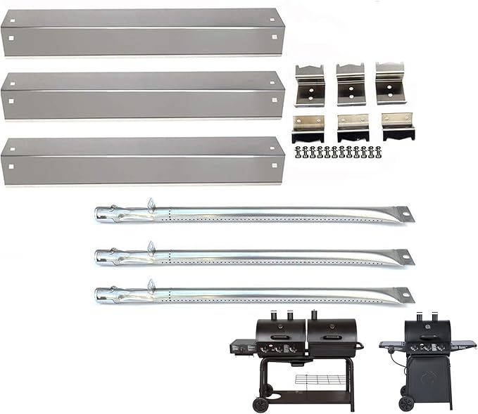 DcYourHome Replacement SS Burner SS Heat Plate Hanger Brackets for Chargriller 3001, 3008, 3030, 4000, 5050 Gas Grill