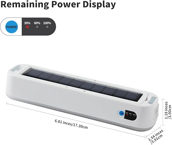 Solar Rechargeable Camping Lantern - 2000 Lumens, 4 Light Modes, Portable Power Bank (White)