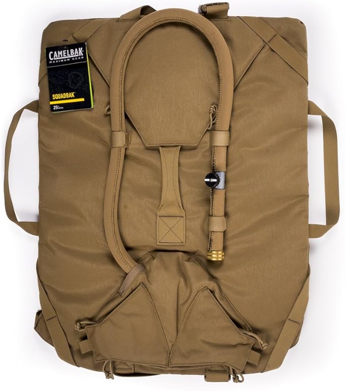 CamelBak SquadBak Tactical Hydration System with 25L MG Omega WaterBeast Reservoir, Coyote