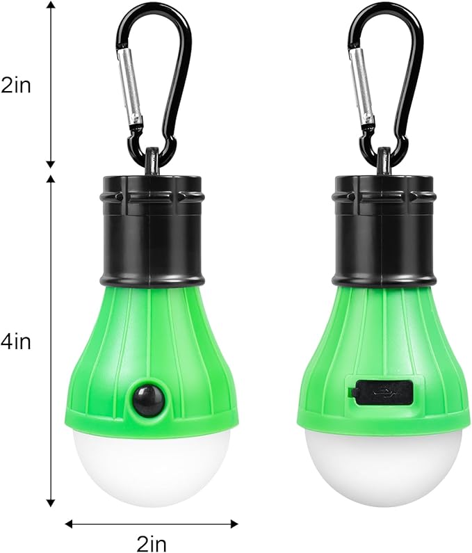 Led Camping Lantern USB Rechargeable,Outdoor Tent Lights for Camping Hanging,Kids with Clip Hook Camping Flashlight (4 Packs Colored)