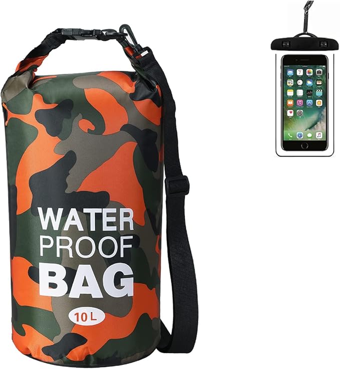 YDYJKI Waterproof Dry Bag Backpack 2L/5L/10L/20L/30L Floating Roll Top Dry Compression Sack Keeps Gear Dry for Kayaking Beach Rafting Boating Hiking Camping and Fishing with Waterproof Phone Case (