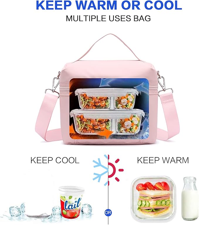 NOL Natural Organic Lifestyle Insulated Lunch Bags for Women Cooler Bag Lightweight Nylon Waterproof Lunch Box For Work