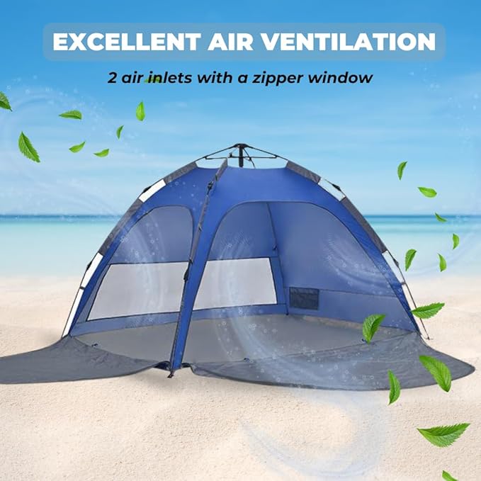 2-Person Pop-Up Camping Tent – Instant Setup, Water-Resistant, Lightweight Dome with Dual Mesh Doors & Extensible Porch – Ideal for Beach, Hiking & Backpacking