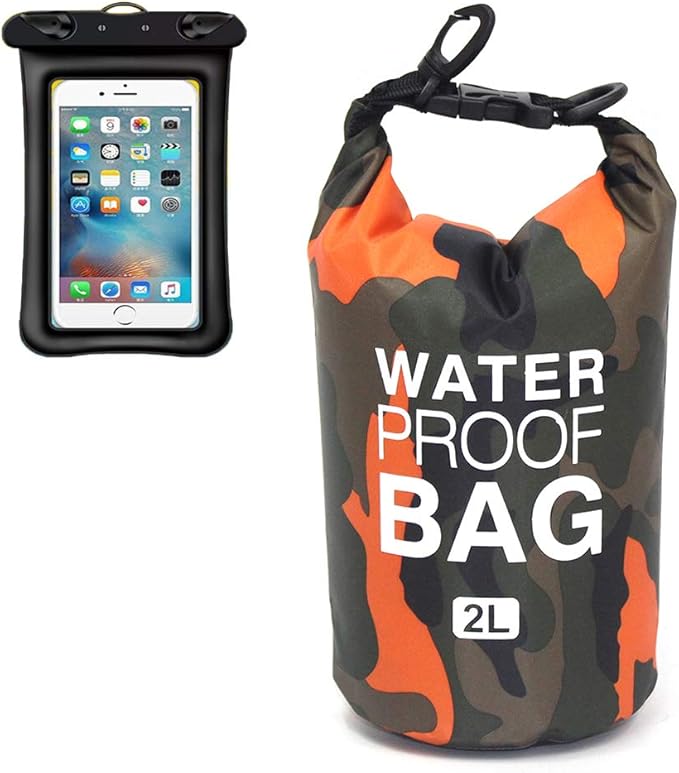 Waterproof Dry Bag 2L/5L/10L/15L/20L/30L, Roll Top Sack Keeps Gear Dry for Kayaking, Rafting, Boating, Swimming, Camping, Hiking, Beach, Fishing with Free Waterproof Phone Case