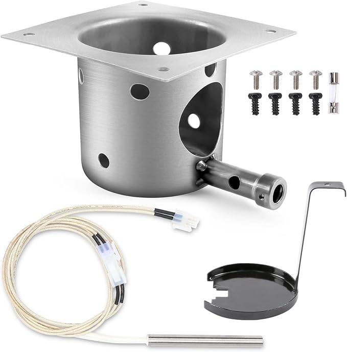 QuliMetal Fire Burn Pot and D2 Hot Rod Ignitor Kit for Traeger Pro 575 & 780, Ironwood 650 & 885, Silverton 620 & 810 Wood Pellet Grills with D2 Direct Drive and WiFIRE Technology