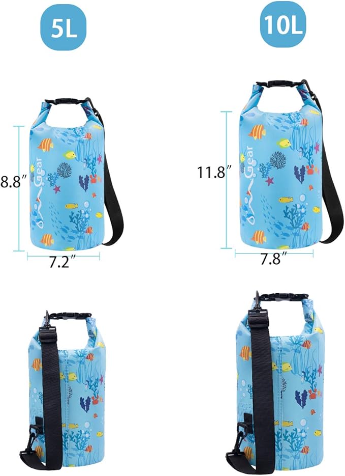 OMGear Waterproof Dry Bag Backpack Phone Pouch 40L/30L/20L/10L/5L Floating Dry Sack for Kayaking Boating Outdoors Activities