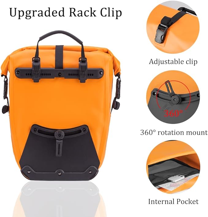 ROCKBROS Bike Panniers Waterproof Rear Rack Bag Max 30L Large Capacity for Cycling Traveling Commuting