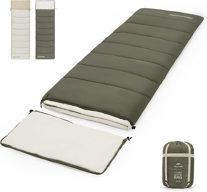 Naturehike 36-54℉ Camping Sleeping Bag for Adults, Spliceable Double Sleeping Bag 3 Seasons, Lightweight Waterproof Sleep Bags for Cold&Warm Weather