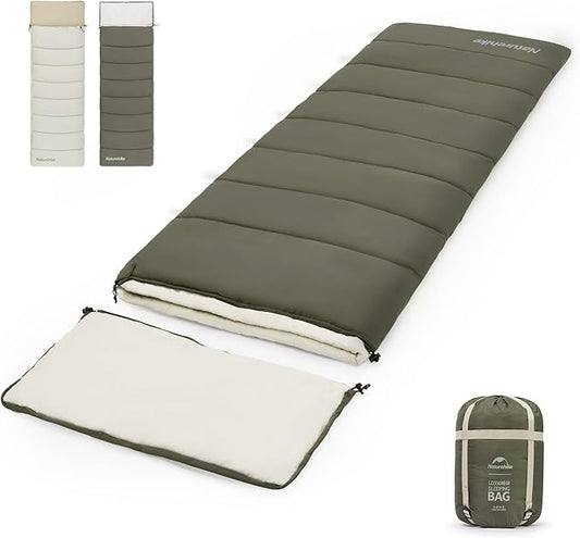 Naturehike 36-54℉ Camping Sleeping Bag for Adults, Spliceable Double Sleeping Bag 3 Seasons, Lightweight Waterproof Sleep Bags for Cold&Warm Weather