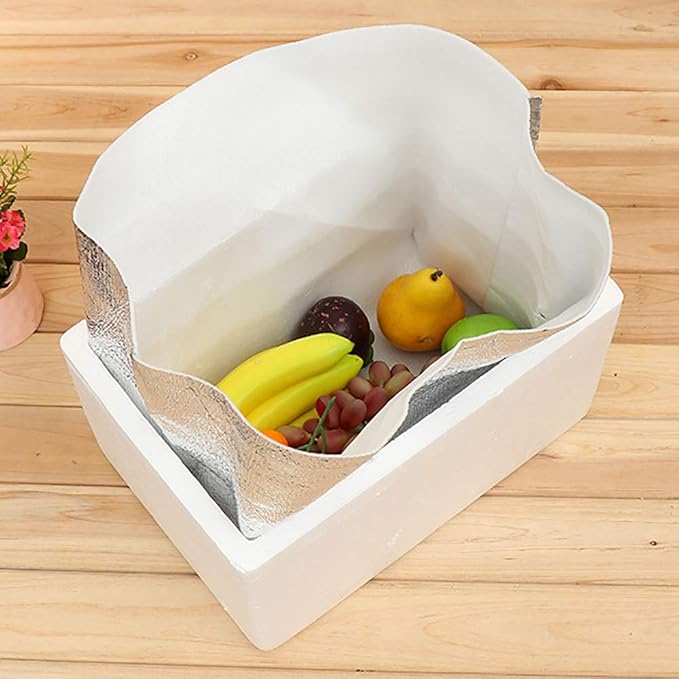 Reusable Insulated Thermal Bags 13" X 8.5" X 12" Foil Insulated Bag Liner Pack of 4 Thermal Box Liners for Lunch Box Shopping Bag Insulation Lining Waterproof Insulation Package