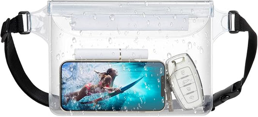 F-color Waterproof Fanny Pack - Waterproof Phone Pouch with Waist Strap - Cruise Essentials 2025 Must Haves Waterproof Pouch Dry Bag Keep Phone Valuables Safe for Beach Kayaking Boating Fishing
