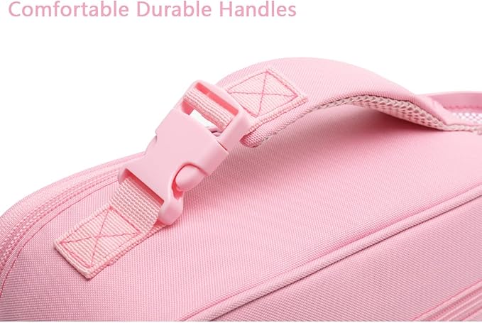 FlowFly Kids Lunch box Insulated Soft Bag Mini Cooler Back to School Thermal Meal Tote Kit for Girls, Boys,Glitter-RainBow