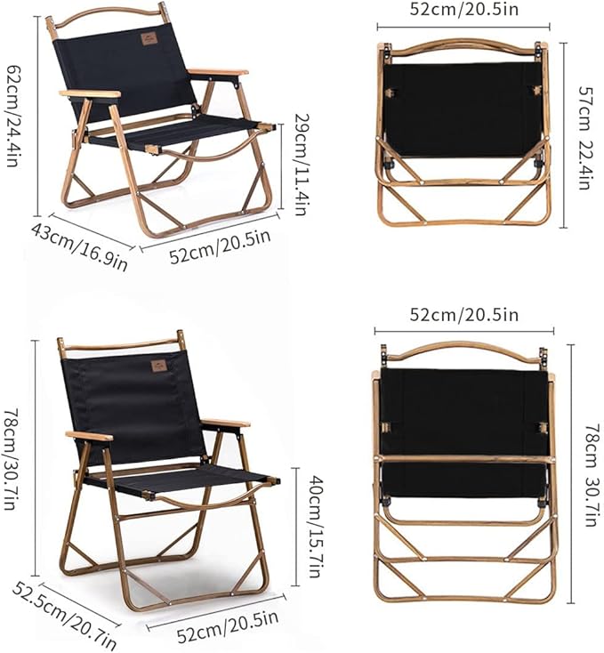 Naturehike Camping Chair, Foldable Chair for Outdoor Garden, Small Black
