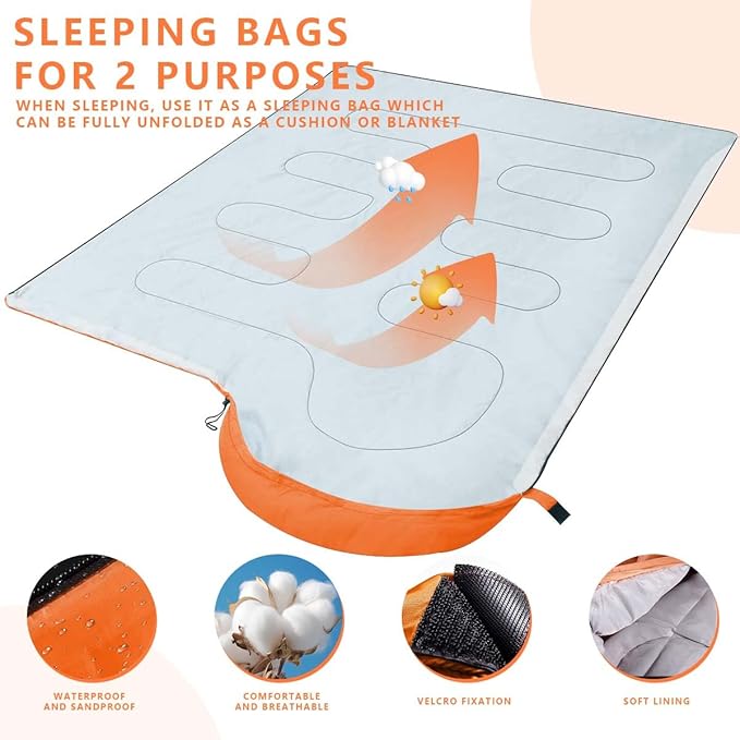 OBTANIM Camping Sleeping Bags Portable Waterproof Sleeping Bag for Adults Kids 4 Seasons Winter, Fall, Spring, Summer Backpacking Hiking Camping Mountaineering Indoor Outdoor Use