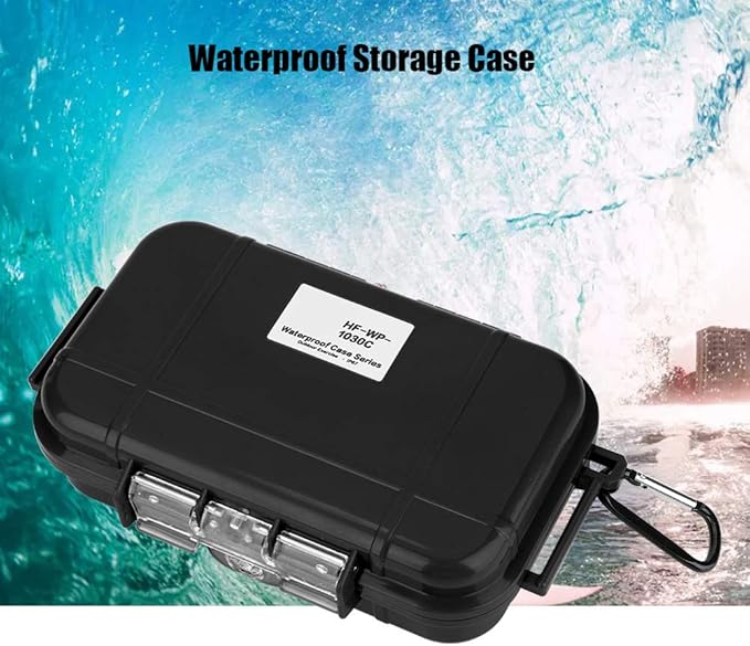 GOTOTOP Waterproof Storage Case, Outdoor Survival Storage Box Shockproof Waterproof Storage Case Airtight Carry Box Container for Outdoors Waterproof Container(Black)