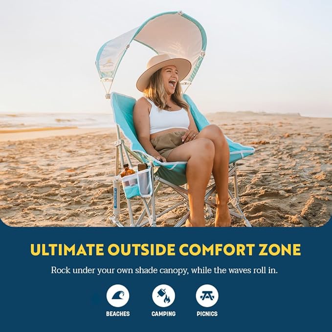 GCI OUTDOOR Waterside Pod Rocker Outdoor Rocking Chair with Sunshade Canopy