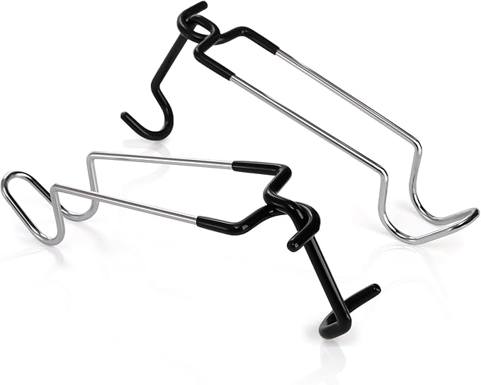 4 Pack Camping Lantern Hook Hangers, 10" Outdoor Lamp Hanger Stand, Stainless Steel Non-Slip Tent Light Pole Hook, Portable Water Bottle Holder Bracket for Camping Hunting Fishing Hiking