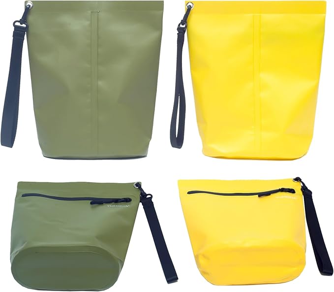 Water-resistant Zipper Pouch 2 Pack, Multi-Purpose Storage Bag Gear Bag for Outdoor Travel Beach Pool Fishing Dirty Clothes Wet Swimsuits (Yellow02)