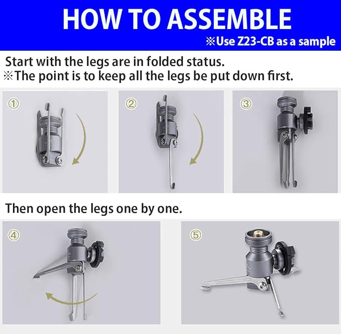 CAMPINGMOON Butane Gas Fuel Canister Adapter Stand Type Convertor for EN417 Lindal Valve Camping Gas Stove Lantern Z23-CB