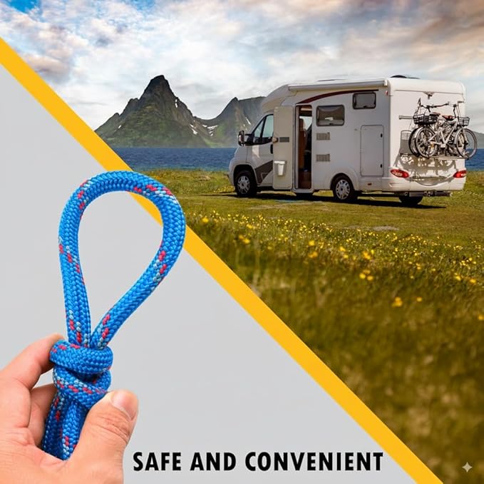 Wellmax Diamond Braid Nylon Rope - 3/8 Inch by 50 Feet Blue Color - Extra Strength, Sunlight and Weather Resistant - Heavy Duty Construction