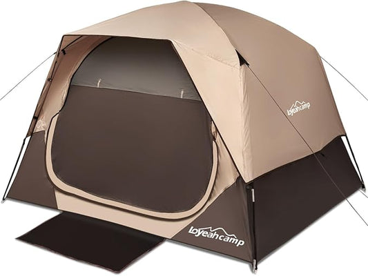 4 Person Blackout Camping Tent, Easy Setup Waterproof Family Dome Tent for Camping with Rainfly, Portable Double Layer Large Family Tent for Outdoor Camping&Hiking