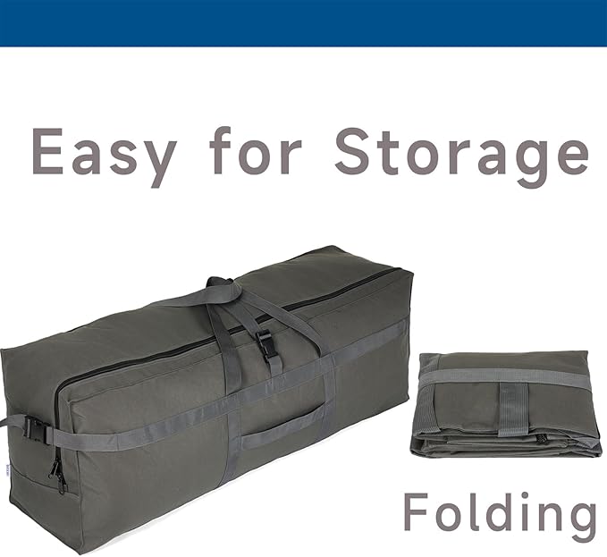 Large Duffel Bag, Waterproof Carry on Weekend Overnight Storage Bag over Luggage for Airline, Travel, Camping, Moving