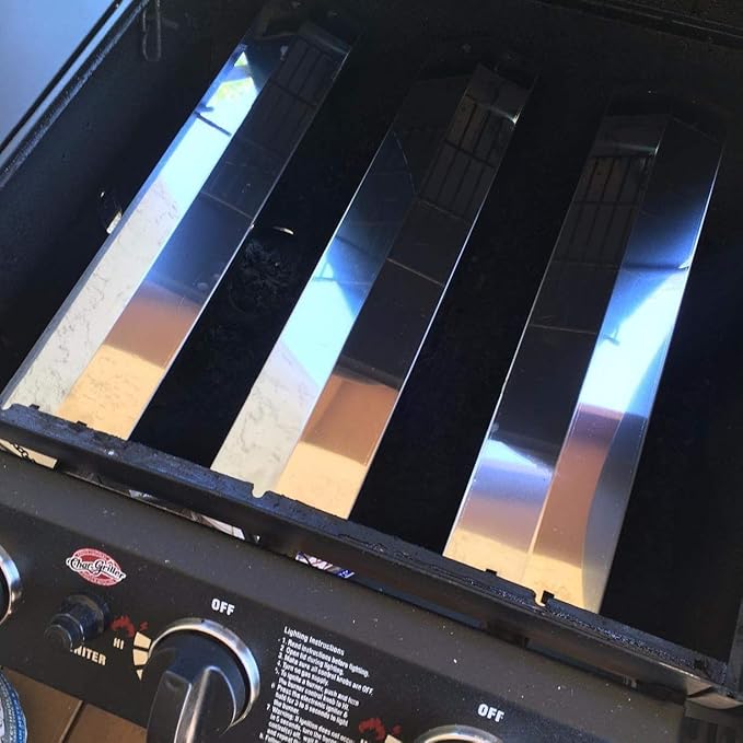 DcYourHome Replacement SS Burner SS Heat Plate Hanger Brackets for Chargriller 3001, 3008, 3030, 4000, 5050 Gas Grill