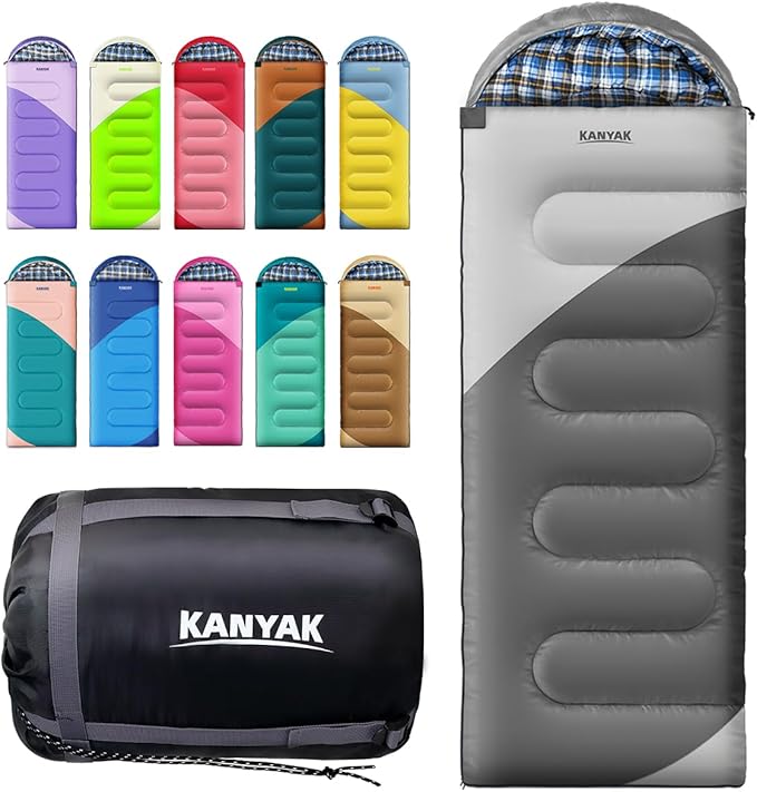 Camping Sleeping Bag, 32℉ Sleeping Bags for Adults Kids Teens Cold Weather Warm Sleeping Bag Winter for 3-4 Season Camping, Camping Gear Equipment, Traveling, and Outdoors