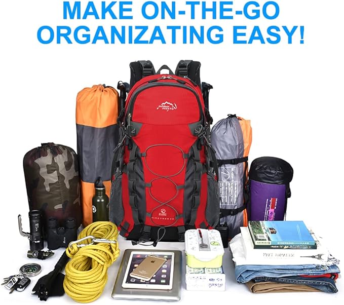 INOXTO lightweight Hiking Backpack 35L/40L Hiking Daypack with Waterproof Rain Cover for Travel Camping Outdoor Men and Women