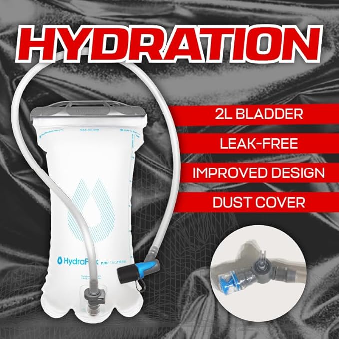 RAVERUNNER® Clear Hydration Pack | Festival Approved Hydration Backpack Clear with 2L Bladder & Quick Disconnect Hose | Clear Camelbak Water Backpack, Clear Hydration Backpack, Clear Camelbak