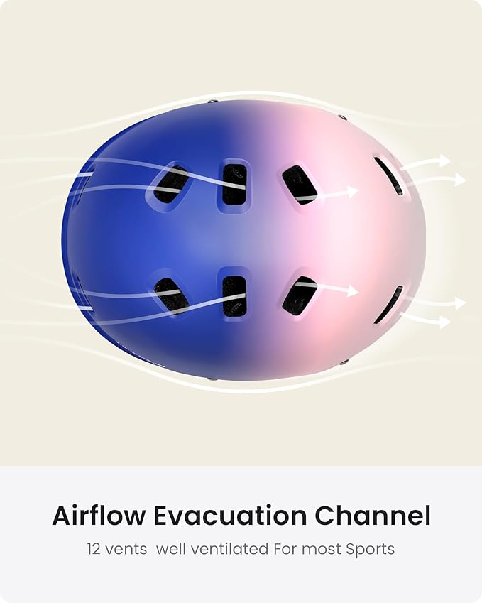 OutdoorMaster Skateboard Cycling Helmet - Two Removable Liners Ventilation Multi-Sport Scooter Roller Skate Inline Skating Rollerblading for Kids, Youth & Adults