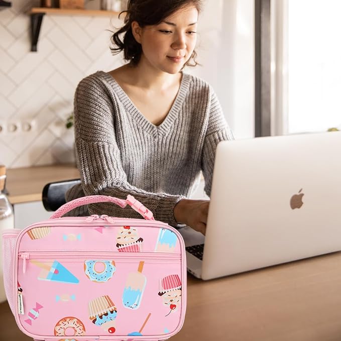 Insulated Lunch Box for School, Thermal Reusable Durable Freezable Lunch Bags for Kids Boys Girls Men Women - Small Soft Cooler Portable Lunch Tote Kit for Work Picnic Travel,Cake