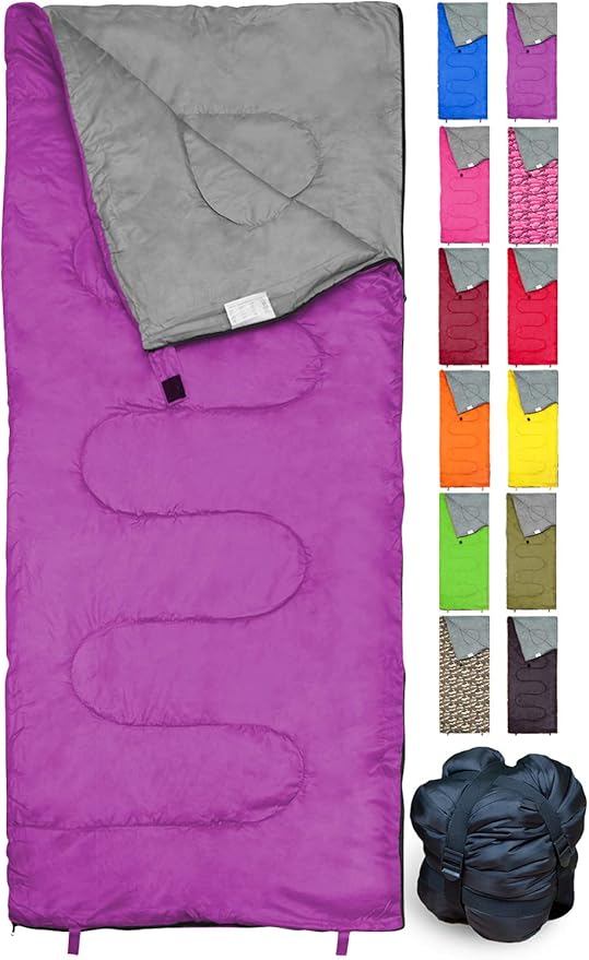 Sleeping Bag Indoor & Outdoor Use. Great for Kids, Boys, Girls, Teens & Adults. Ultralight and Compact Bags are Perfect for Hiking, Backpacking & Camping