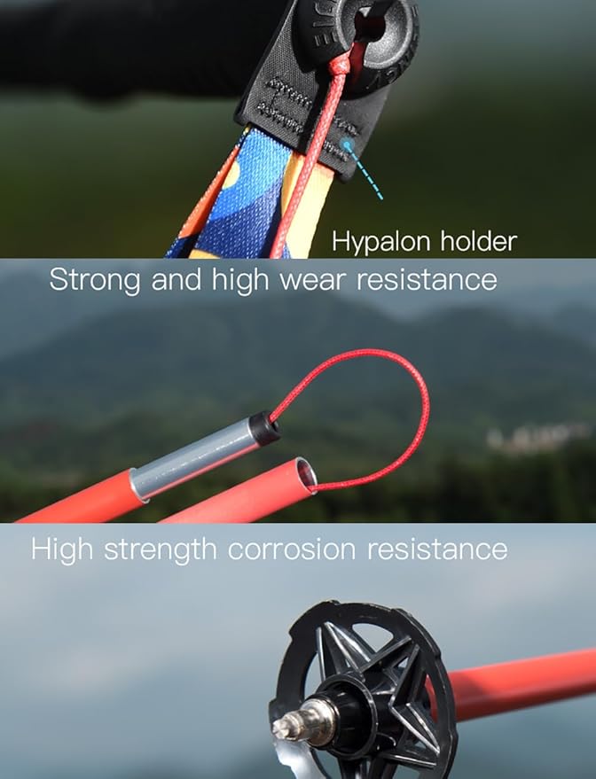 AONIJIE Trekking Poles -2 Ultralight Collapsible Carbon Fiber Hiking Poles with Anti-Shock and Quick Lock System, Folding Walking Sticks for Hiking, Camping