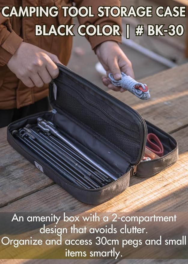 CAMPINGMOON Storage Box for Camping Outdoor Hammer Lantern Black BK-30