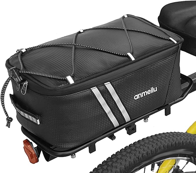 Bike Rack Bag Bike Bags for Bicycles Rear Rack Bike Trunk Bag Back Seat Carrier Saddle Luggage Storage Pack Bicycle Cargo Panniers Fat Tire Bike Folding Ebike Travel Cycling Waterproof Small