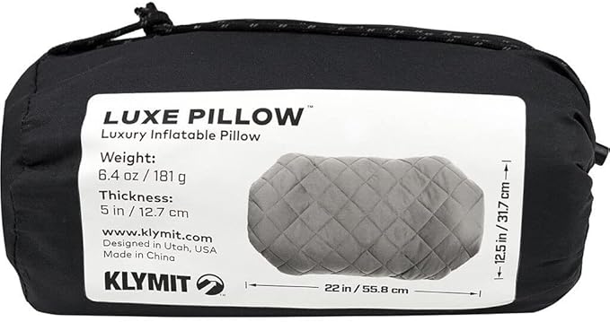 Klymit Insulated Double V Sleeping Pad and Luxe Travel Pillow Bundle