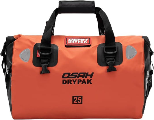 Motorcycle Dry Bag - Waterproof Motorcycle Duffle & Luggage Tail Bag Saddle Bags with Roll Top Closure, Large Storage Space，for Motorcycle Back Seat(Orange, 25L)