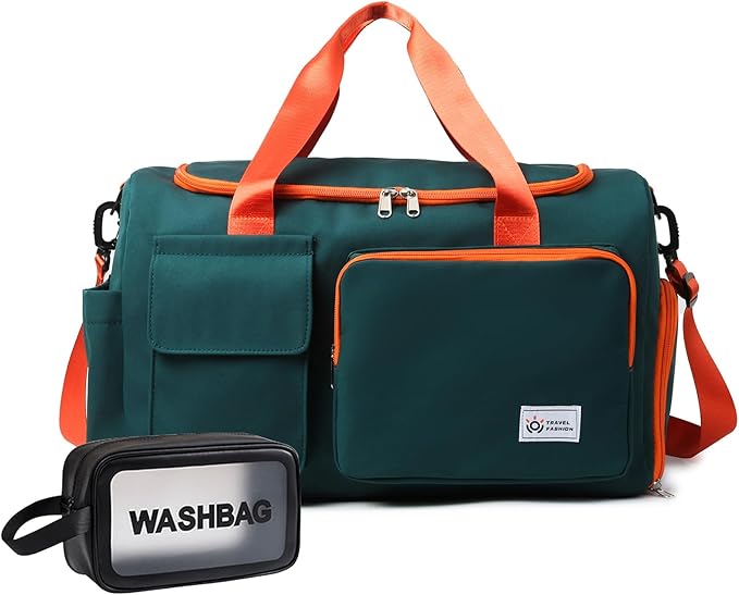 Small Gym Bag for Women, Travel Duffle Bag Carry On Weekender Bag with Shoe Compartment