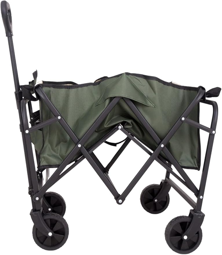Collapsible Wagon Cart Foldable with Wheels - Multi-Purpose Folding Utility Heavy Duty Wagons Carts for Camping, Outdoor, Beach, Picnic, and Garden Use