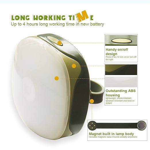 Battery Powered Portable LED Camping Lantern, 5 Work Modes LED Camping Light w/Magnet & Detachable Magnetic Strap for Tent, Hiking, Fishing, Working, Traveling, Adventures, Emergency Night Lighting